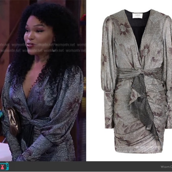 *NWT* ba&sh Metallic Ruched Mini Dress - Picture 4 of 5